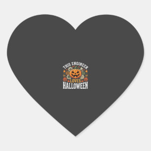 Halloween Ingenieur Pompoen Vector Hart Sticker
