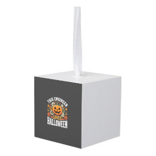 Halloween Ingenieur Pompoen Vector Kubus Ornament