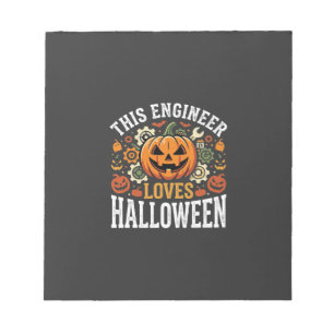 Halloween Ingenieur Pompoen Vector Notitieblok