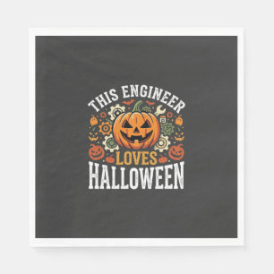 Halloween Ingenieur Pompoen Vector Servet