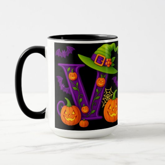 Halloween initial "V" Mug (Gauche)