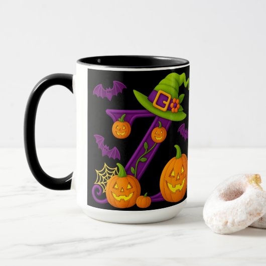 Halloween initial "Z" Mug (Avec donut)