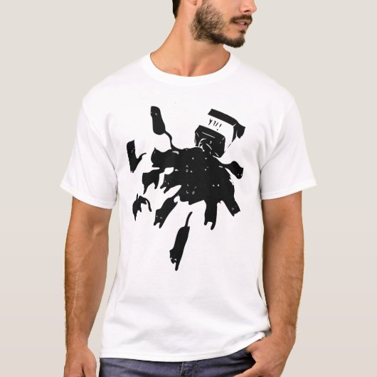 Halloween Ink Fles Black Cat T-shirt (Voorkant)