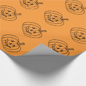 Halloween inpakpapier met pompoenkop (Hoek)