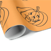 Halloween inpakpapier met pompoenkop (Rol Hoek)
