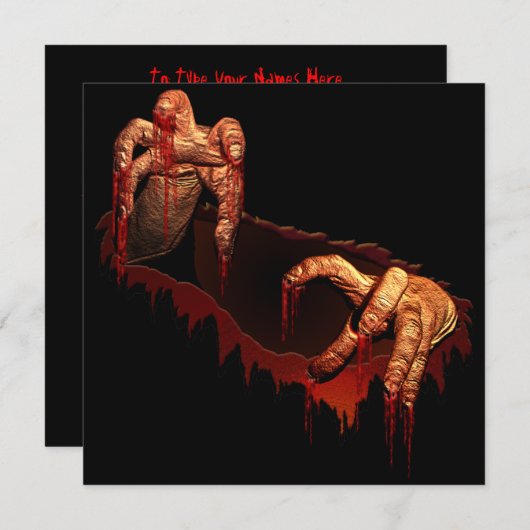 Halloween Invitation Custom Halloween Zombie Kaart (Voorkant / Achterkant)