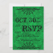 Halloween Invitation in Bright Green Kaart (Achterkant)