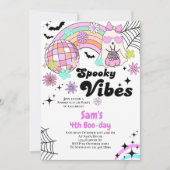 Halloween Invitation Kind Schattigee Retro Ghost V Kaart (Voorkant)