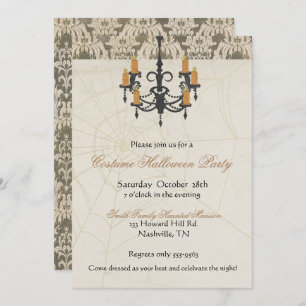 Halloween Invitation Spooky Chandelier Kaart