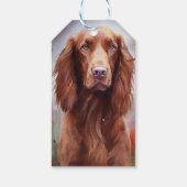 Halloween Irish Red Setter met pompoenen eng Cadeaulabel (Achterkant)