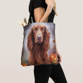 Halloween Irish Red Setter met pompoenen eng Draagtas (Dichtbij)