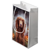 Halloween Irish Red Setter met pompoenen eng Klein Cadeauzakje (Achterkant Gekanteld)