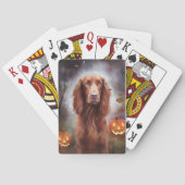 Halloween Irish Red Setter met pompoenen eng Pokerkaarten (Achterkant)