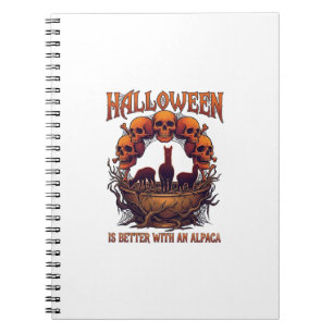 Halloween Is Beter Alpaca Oranje Schedels Spinnenw Notitieboek