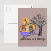 Halloween is een levensstijl | Camper | Aanhangwag Briefkaart (Voorkant / Achterkant)