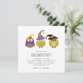 Halloween is een uil. Grappig kinder kostumefeest. Kaart (Staand voorkant)