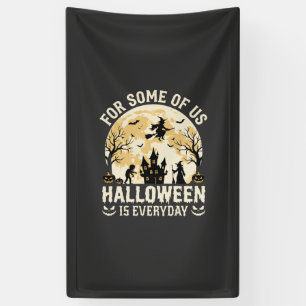 Halloween Is Elke Dag Geheime Maan Heks Silhouet Spandoek