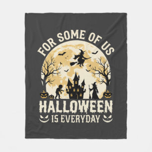 Halloween Is Everyday Geheime maan Heks Silhouet Fleece Deken
