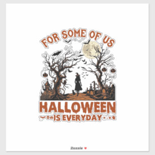 Halloween Is Everyday Heks Silhouet Volle Maan G Sticker