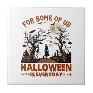 Halloween Is Everyday Heks Silhouet Volle Maan G Tegeltje