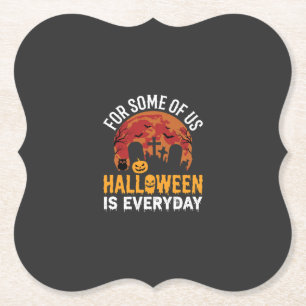 Halloween Is Everyday Spooky Kerkhof Maan Kartonnen Onderzetters
