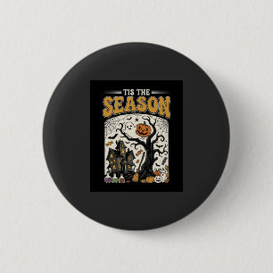 Halloween Is Het Seizoen Spookhuis Ontwerp_1 Ronde Button 5,7 Cm