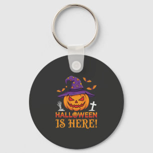Halloween Is Hier Heks Pompoen Vector Sleutelhanger