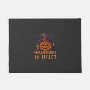 Halloween Is Hier Pompoen Heksenhoed Magische Kete Deurmat