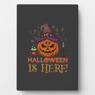 Halloween Is Hier Pompoen Heksenhoed Magische Kete Fotoplaat