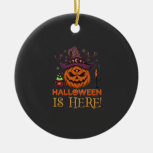 Halloween Is Hier Pompoen Heksenhoed Magische Kete Keramisch Ornament