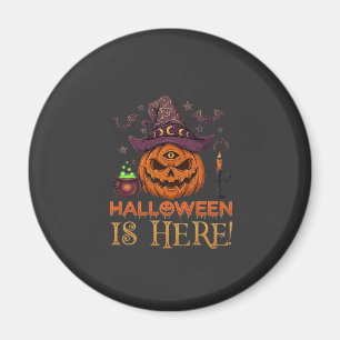 Halloween Is Hier Pompoen Heksenhoed Magische Kete Magneet