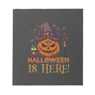 Halloween Is Hier Pompoen Heksenhoed Magische Kete Notitieblok