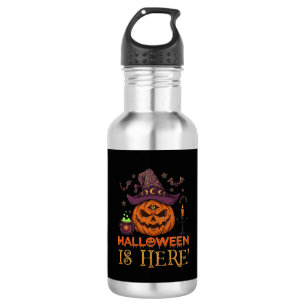 Halloween Is Hier Pompoen Heksenhoed Magische Kete Waterfles