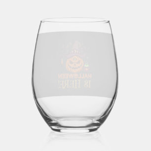 Halloween Is Hier Pompoen Heksenhoed Magische Kete Wijnglas Zonder Voet