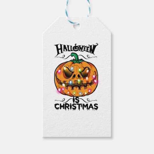 Halloween is Kerstmis Cadeaulabel (Voorkant)
