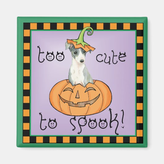 Halloween Italy Greyhound Magneet (Voorkant)
