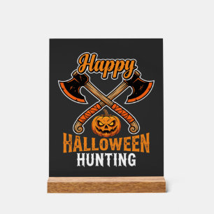 Halloween Jacht Gekruiste Bijlen Jack O Lantern Acryl Bord