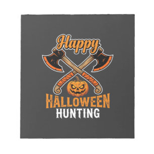 Halloween Jacht Gekruiste Bijlen Jack O Lantern Notitieblok