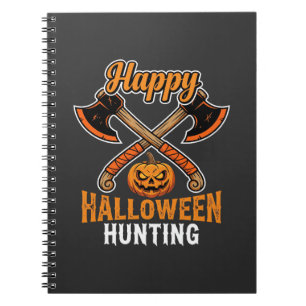 Halloween Jacht Gekruiste Bijlen Jack O Lantern Notitieboek