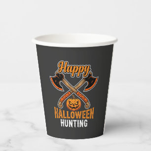 Halloween Jacht Gekruiste Bijlen Jack O Lantern Papieren Bekers