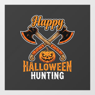 Halloween Jacht Gekruiste Bijlen Jack O Lantern Raamsticker