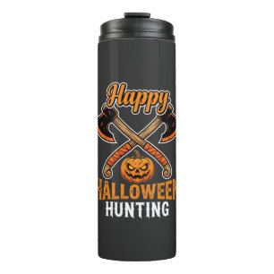 Halloween Jacht Gekruiste Bijlen Jack O Lantern Thermosbeker
