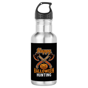 Halloween Jacht Gekruiste Bijlen Jack O Lantern Waterfles