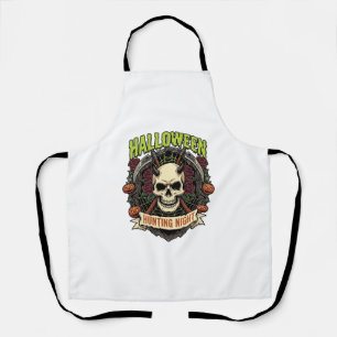 Halloween Jacht Nacht Gehoornde Schedel Rozen Pomp Schort