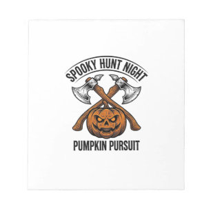 Halloween-jachtshirt met pompoenbijlen_1 notitieblok