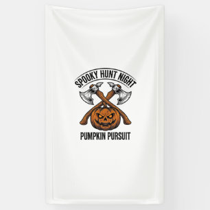 Halloween-jachtshirt met pompoenbijlen_1 spandoek