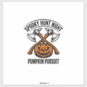 Halloween-jachtshirt met pompoenbijlen_1 sticker