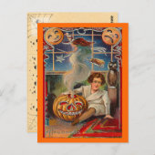  Halloween Jack-0-Lantern en Boy Briefkaart (Voorkant / Achterkant)