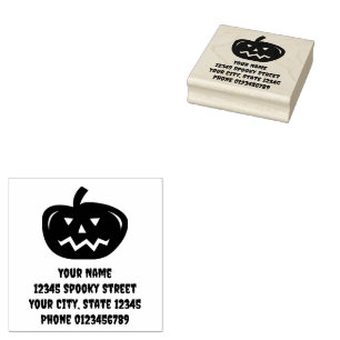 Halloween jack o lantaarn aangepast retouradres 	rubberstempel
