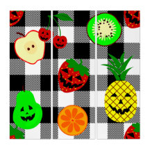 halloween jack-o'-lantaarn fruit gingham 